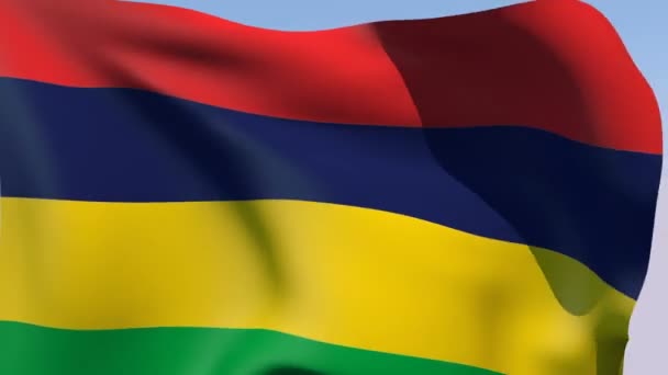Bandera de Mauricio República — Vídeo de stock
