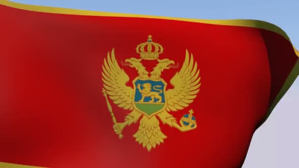 Bandera de montenegro — Vídeos de Stock
