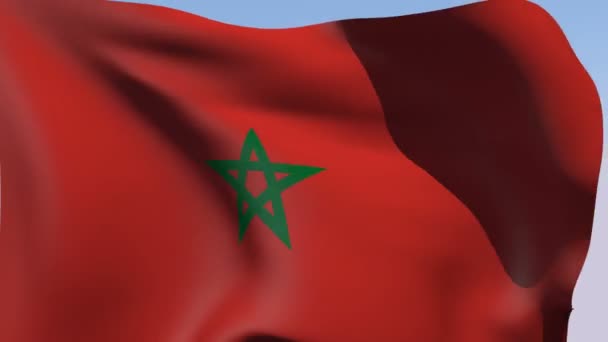 Flagge des Königreichs Marokko — Stockvideo