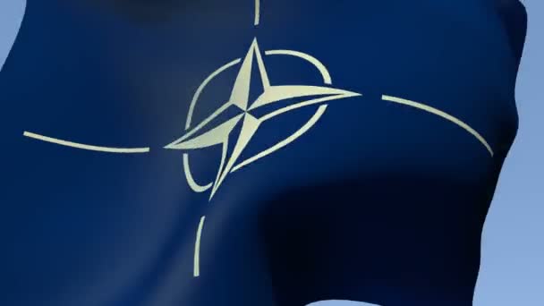 Vlajka Organizace Severoatlantické smlouvy (Nato) — Stock video