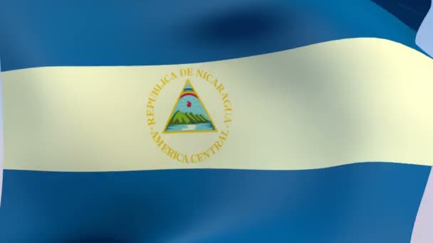 Flagga nicaragua — Stockvideo