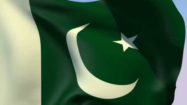 Flagge der Islamischen Republik Pakistan — Stockvideo