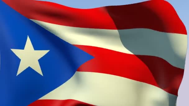 Bandera de Puerto Rico — Vídeos de Stock