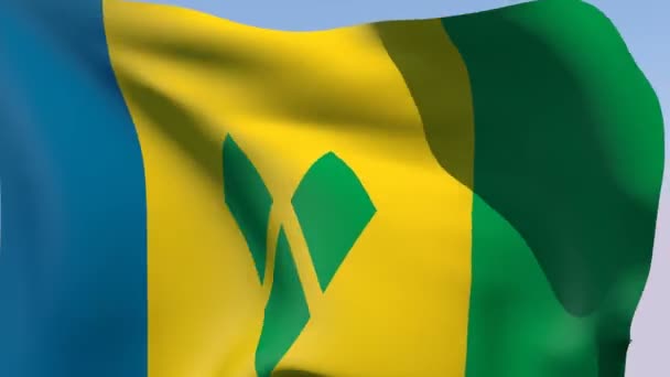 Saint vincent és Grenadine-szigetek zászlaja — Stock videók
