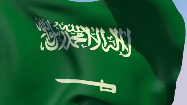 Bandera de arabia saudí — Vídeo de stock