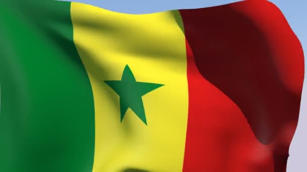 Bandera de Senegal — Vídeo de stock