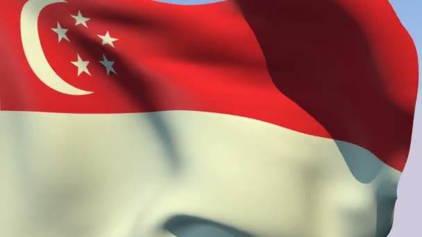 Bandera de Singapore — Vídeos de Stock