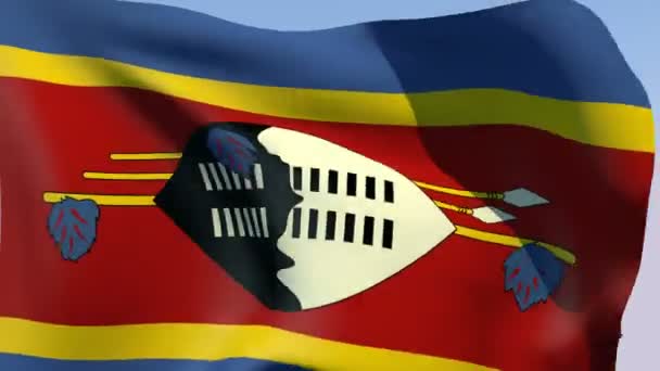 Bandera de Swazilandia — Vídeos de Stock