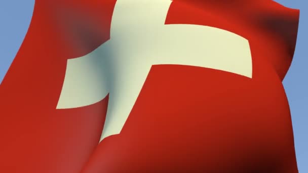 Bandera de Suiza — Vídeo de stock