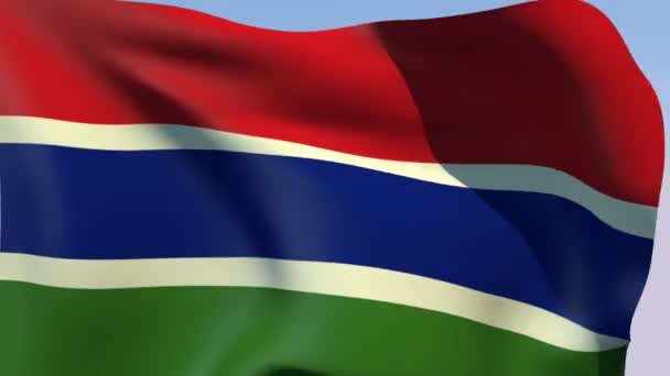 Bandera de Gambia — Vídeos de Stock