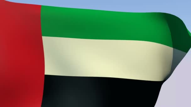 Flagga av förenade araber emirat — Stockvideo