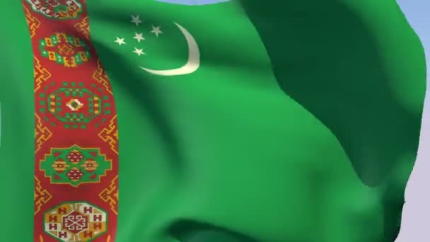 Vlag van turkmenistan — Stockvideo