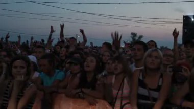 Fans action during 'Guano Apes' live performance at the rock festival 'The Best City'