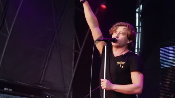 Russian rock band Bi-2 live performance at the rock festival The Best City — Stock Video