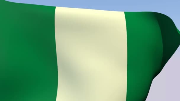 Nigeria Bandera ondeando — Vídeos de Stock