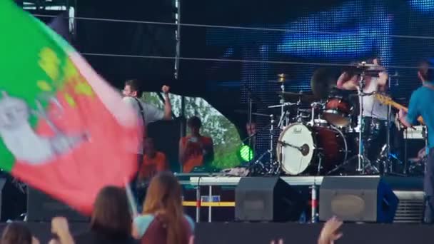 Выступление российской рок-группы "Сплин" на рок-фестивале "Лучший город" — стоковое видео