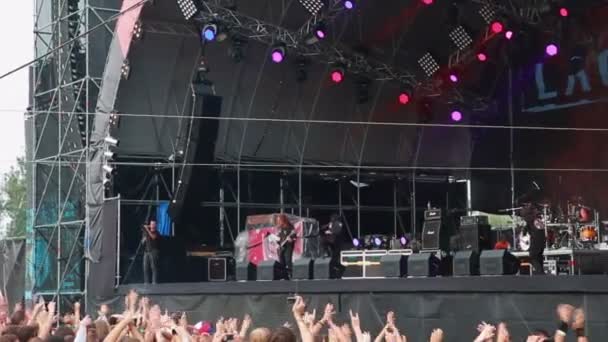 'Lacuna Coil' performance at the rock festival 'The Best City' — Stock Video