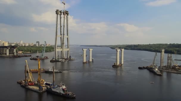 Construcción del puente — Vídeo de stock