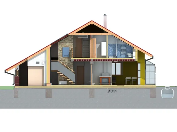 家の断面表示 — ストック写真