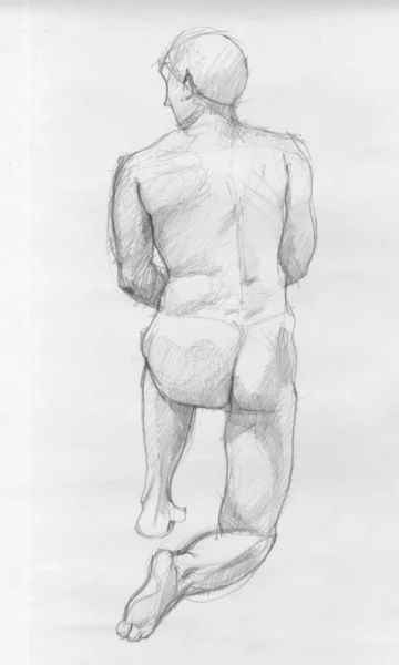 Figura humana do esboço traseiro — Fotografia de Stock