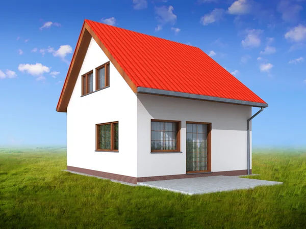Huis rendering met een achtergrond — Stockfoto