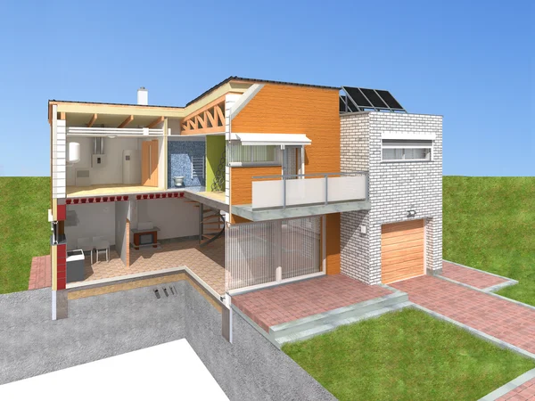 Section of a modern house — Stock Photo, Image