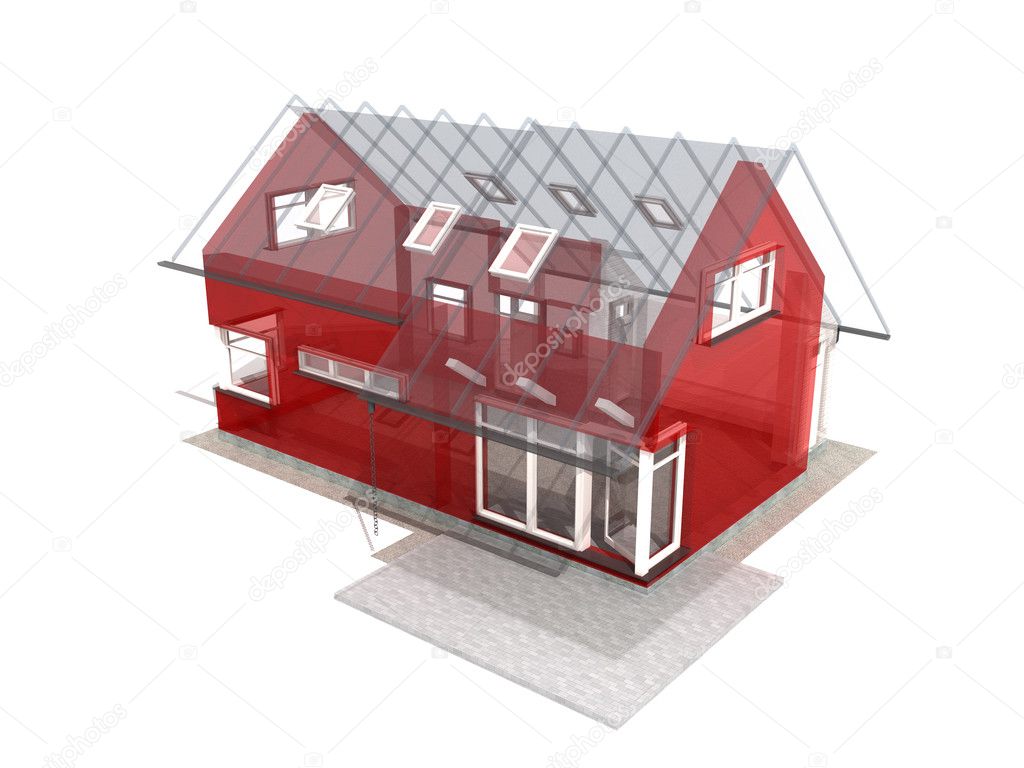 Transparent house rendering