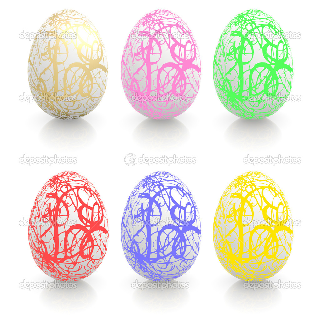Easter eggs with ornaments