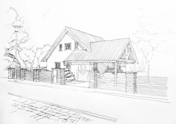 Sketch of a privat house — Stock Photo, Image