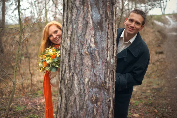 Portret van een paar lachende — Stockfoto