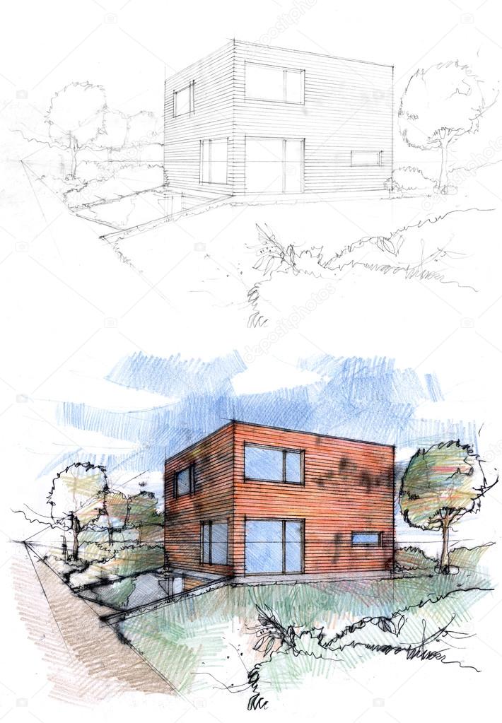 Sketches of a cubic house