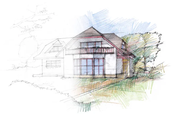 Hand sketch of a house — Stock Photo, Image