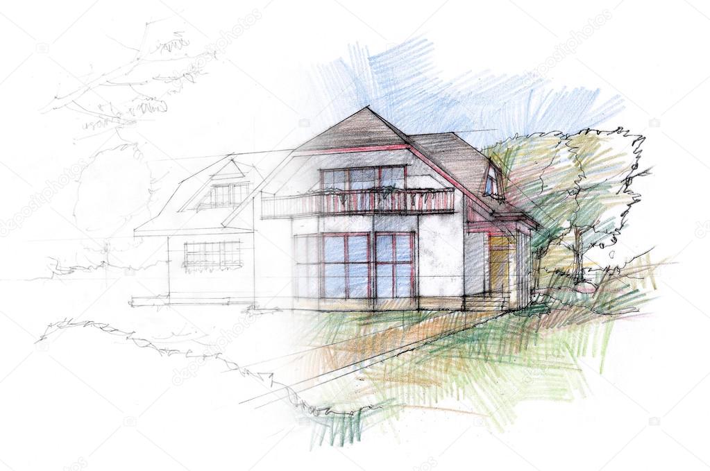 Hand sketch of a house