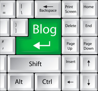 Computer Keyboard with Blog Key clipart