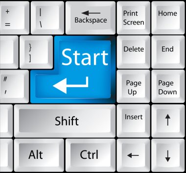 Computer Keyboard with Start Key clipart