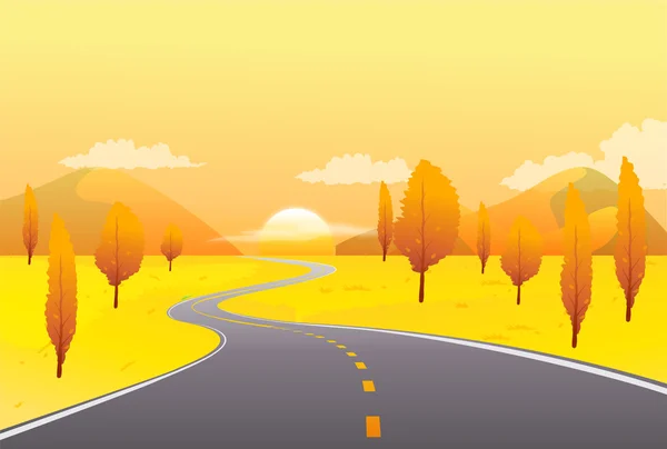 Hermoso paisaje otoñal. Ilustración vectorial — Vector de stock