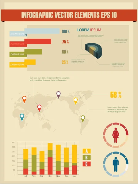 Detailní infografická vektorová ilustrace. — Stockový vektor