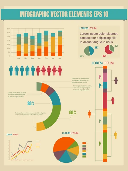 Részletezze infografikus vektor illusztráció. — Stock Vector