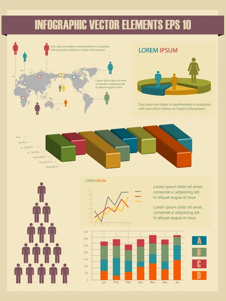 Detailní infografická vektorová ilustrace. — Stockový vektor