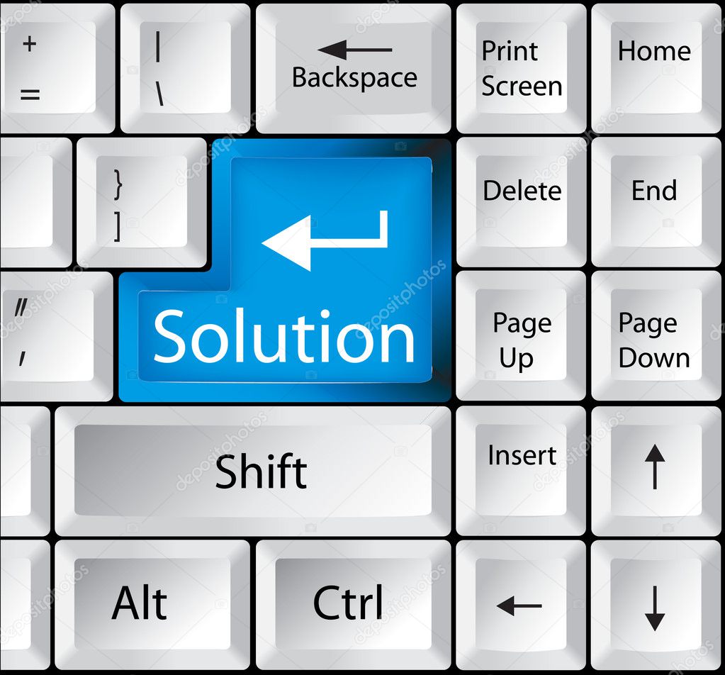 Computer Keyboard with Solution Key