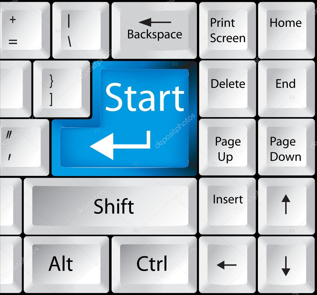 Computer Keyboard with Start Key