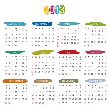 yıl 2013 için takvim