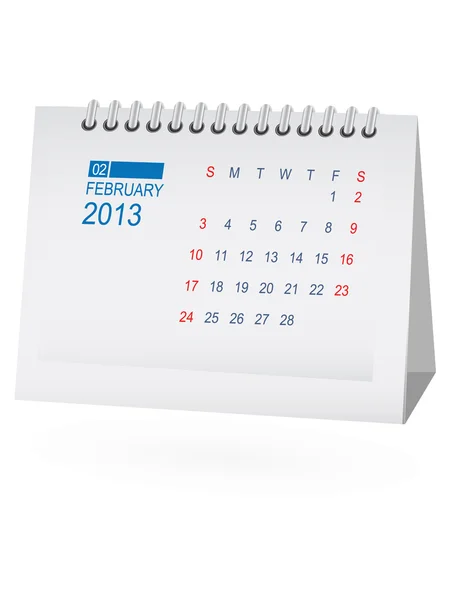 Februar 2013 Desk kalender vektor – Stock-vektor