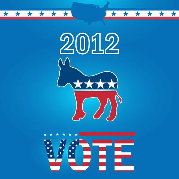Vote Democrat 2012 — Stock Vector