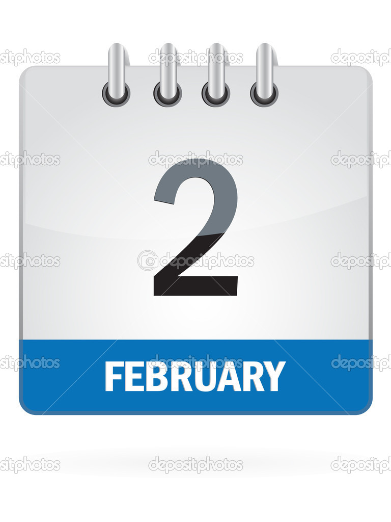 Second In February Calendar Icon On White Background