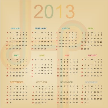 retro tasarım takvimi 2013