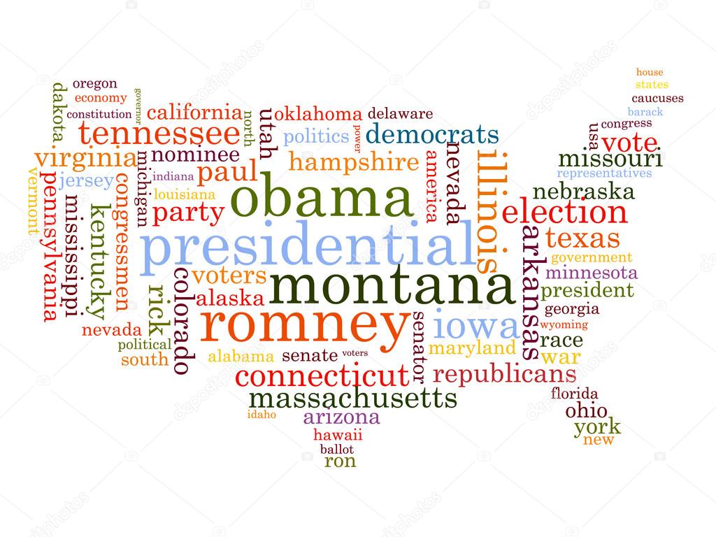 United States Election Word Cloud Map