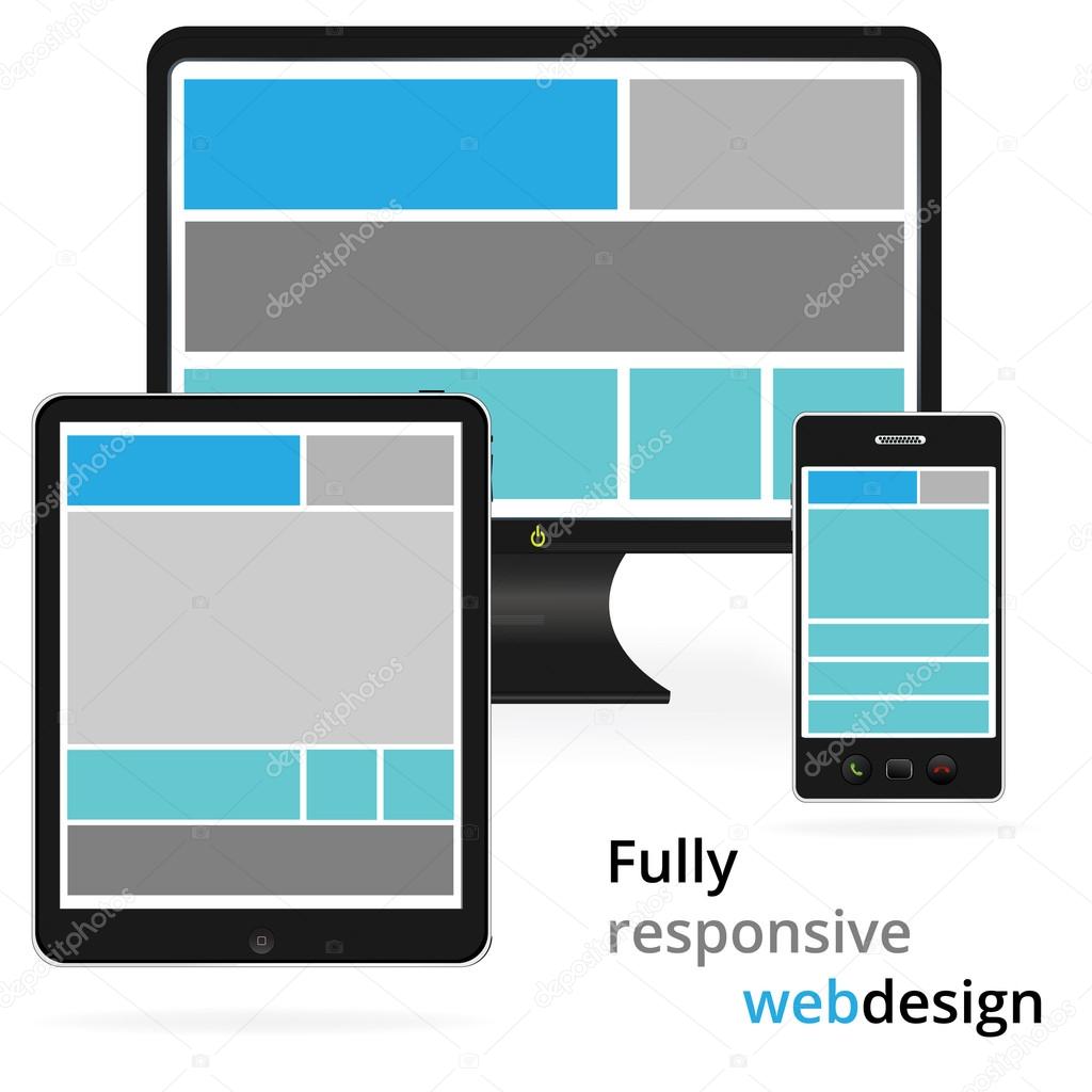 Fully responsive web design in electronic devices