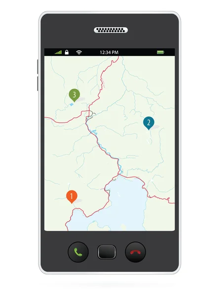 Navigation Pins On Smart Phone — Wektor stockowy