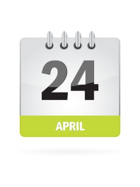 beyaz zemin üzerinde 24 Nisan takvim simgesini